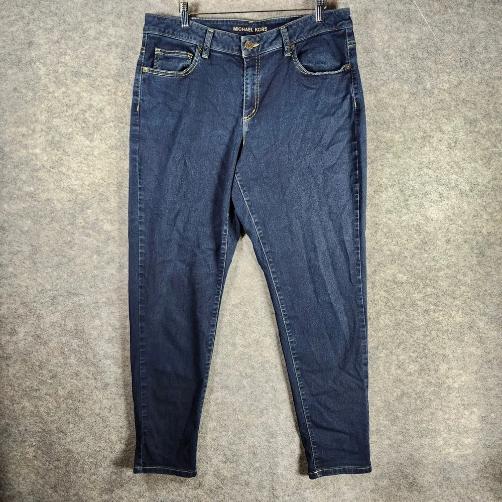 MICHAEL KORS Izzy‎ Skinny Jeans Dark Wash Women Size 14W Stretch Denim Preppy